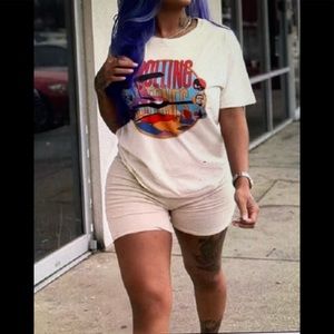 Cream two piece short set